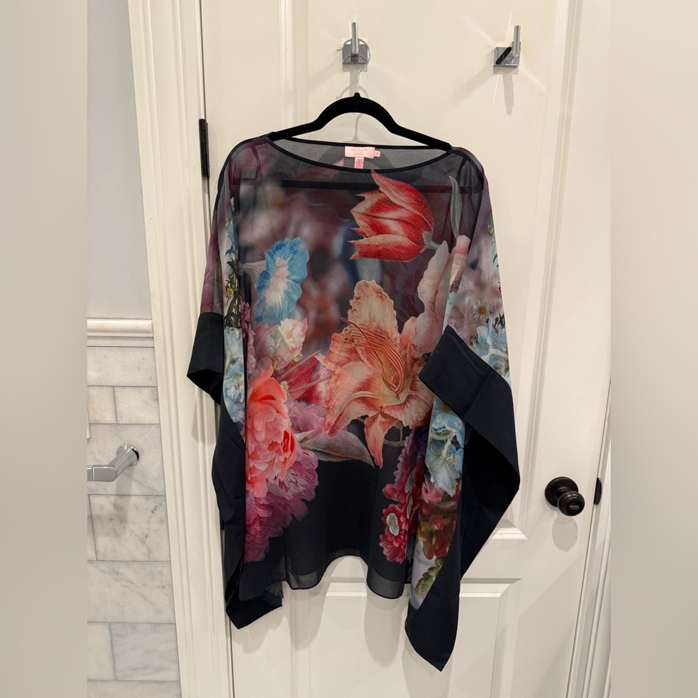 NWOT Ted Baker Sheer Floral Tunic / Cover-Up (Small)